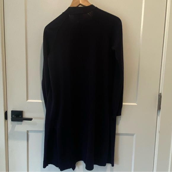 Verve Ami Women’s Navy Open Front Knit Cardigan Duster Size Small - Picture 3 of 5